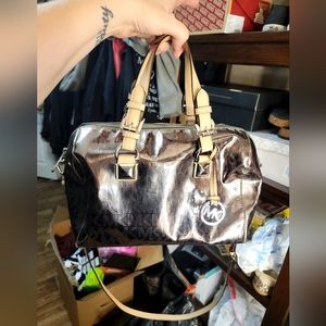 COPY - Michael Kors metallic satchel with crossbody strap